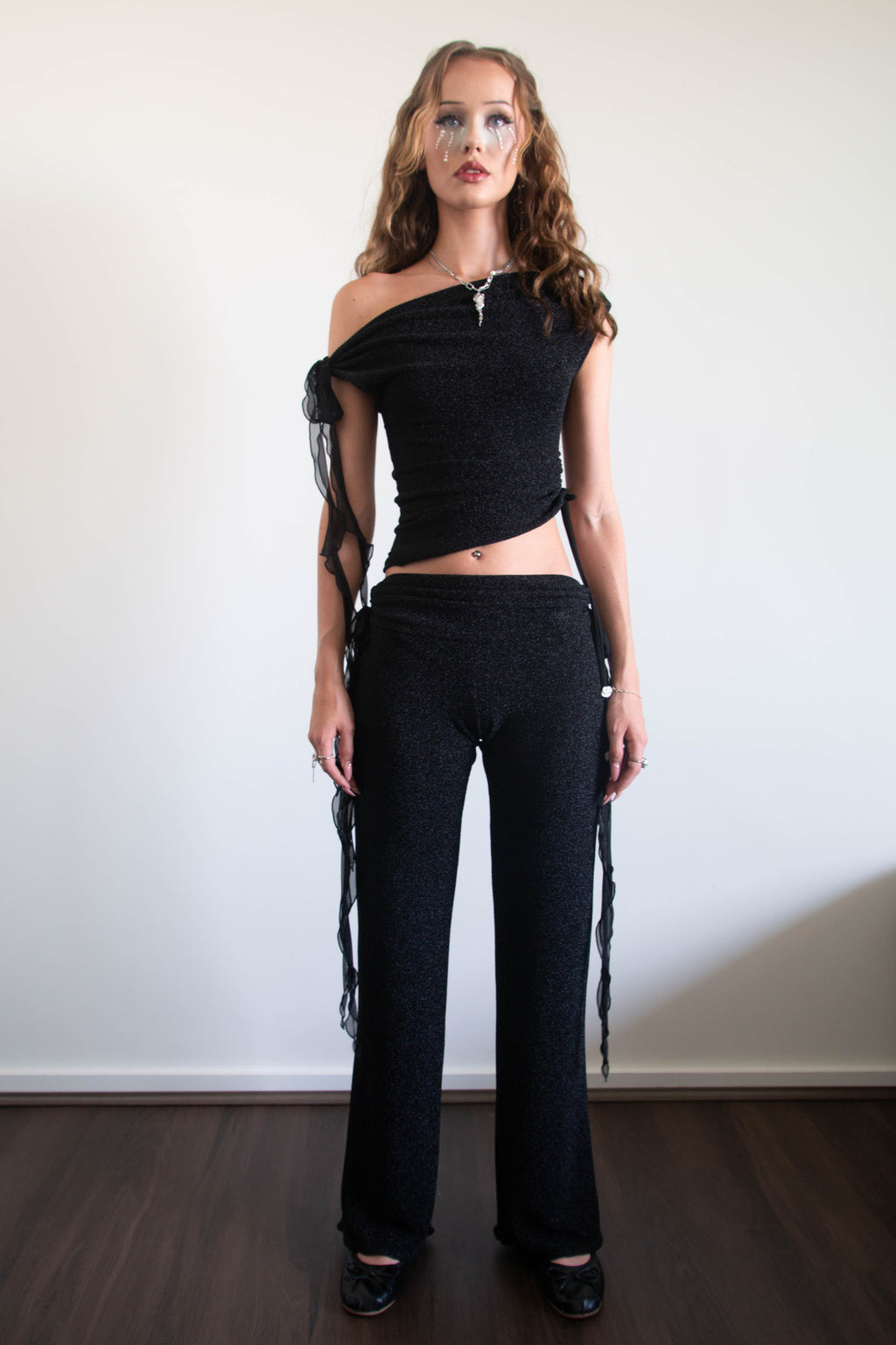 Muse Pants - Black Glitter, Petite XS