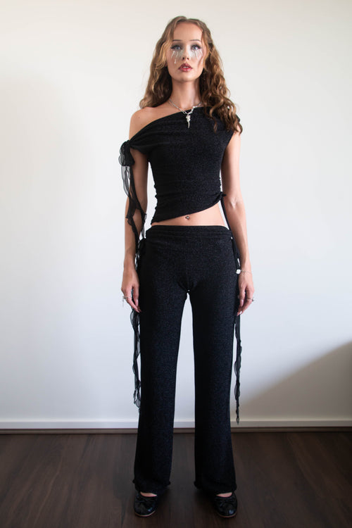 Muse Pants - Black Glitter, Petite XS