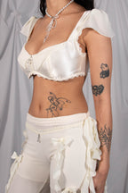 Angel cap-sleeve micro top