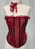 Bow Me strapless sheer corset top