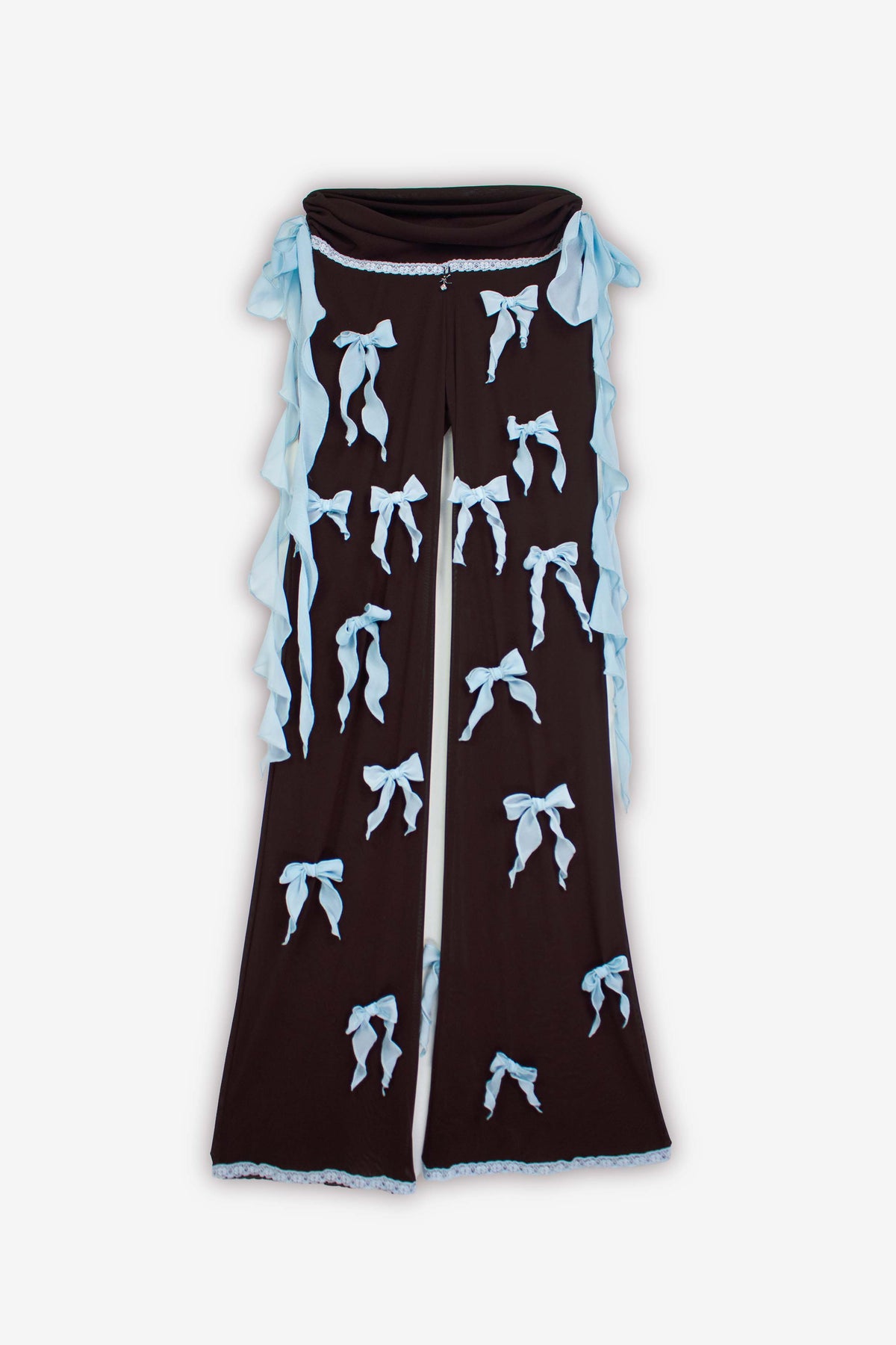 Bow Down embellished sheer trousers