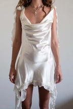 Pearlescent multi-wear mini-dress