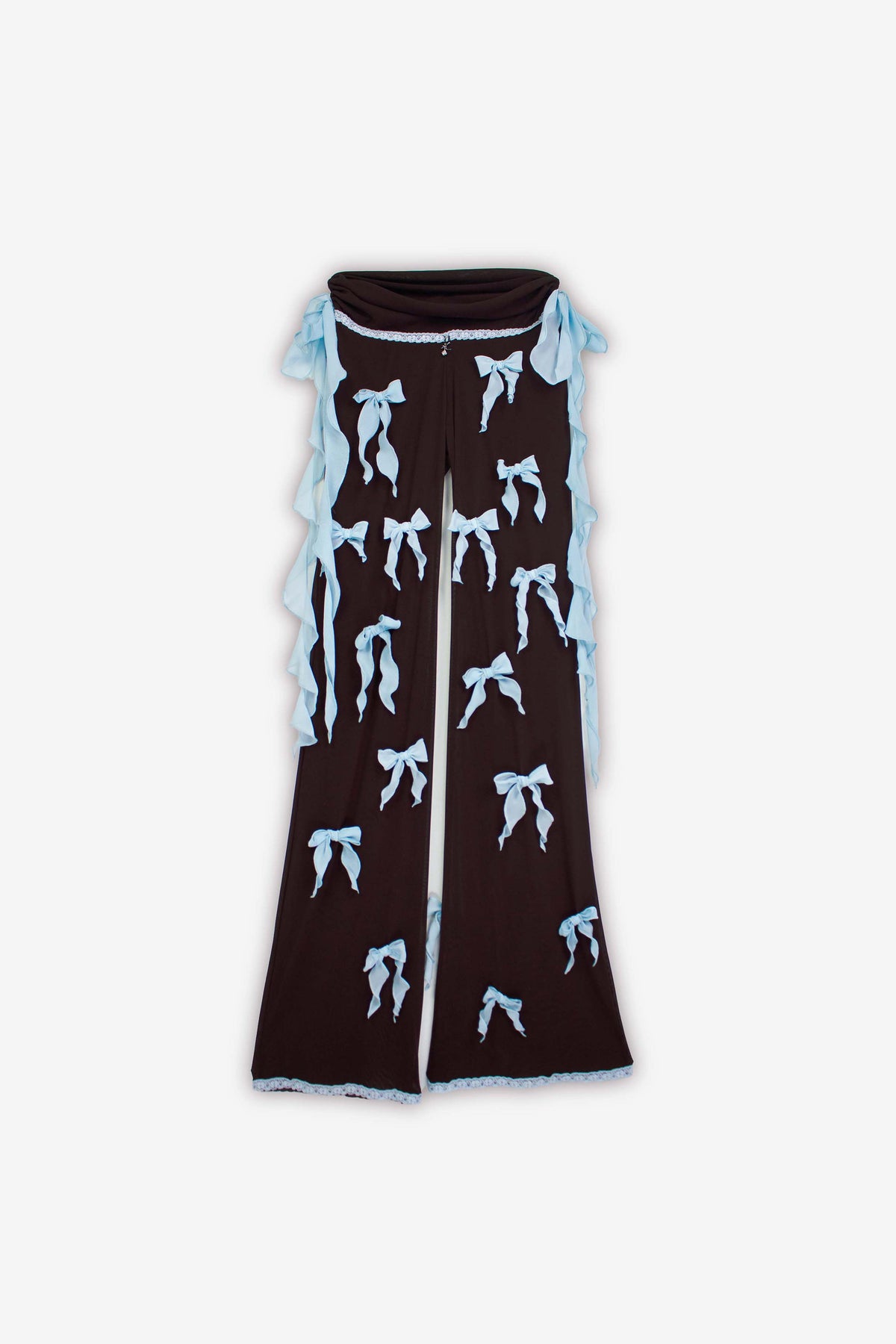 Bow Down embellished sheer trousers