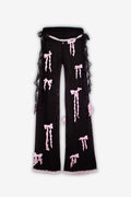 Bow Down embellished sheer trousers