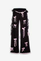 Bow Down embellished sheer trousers